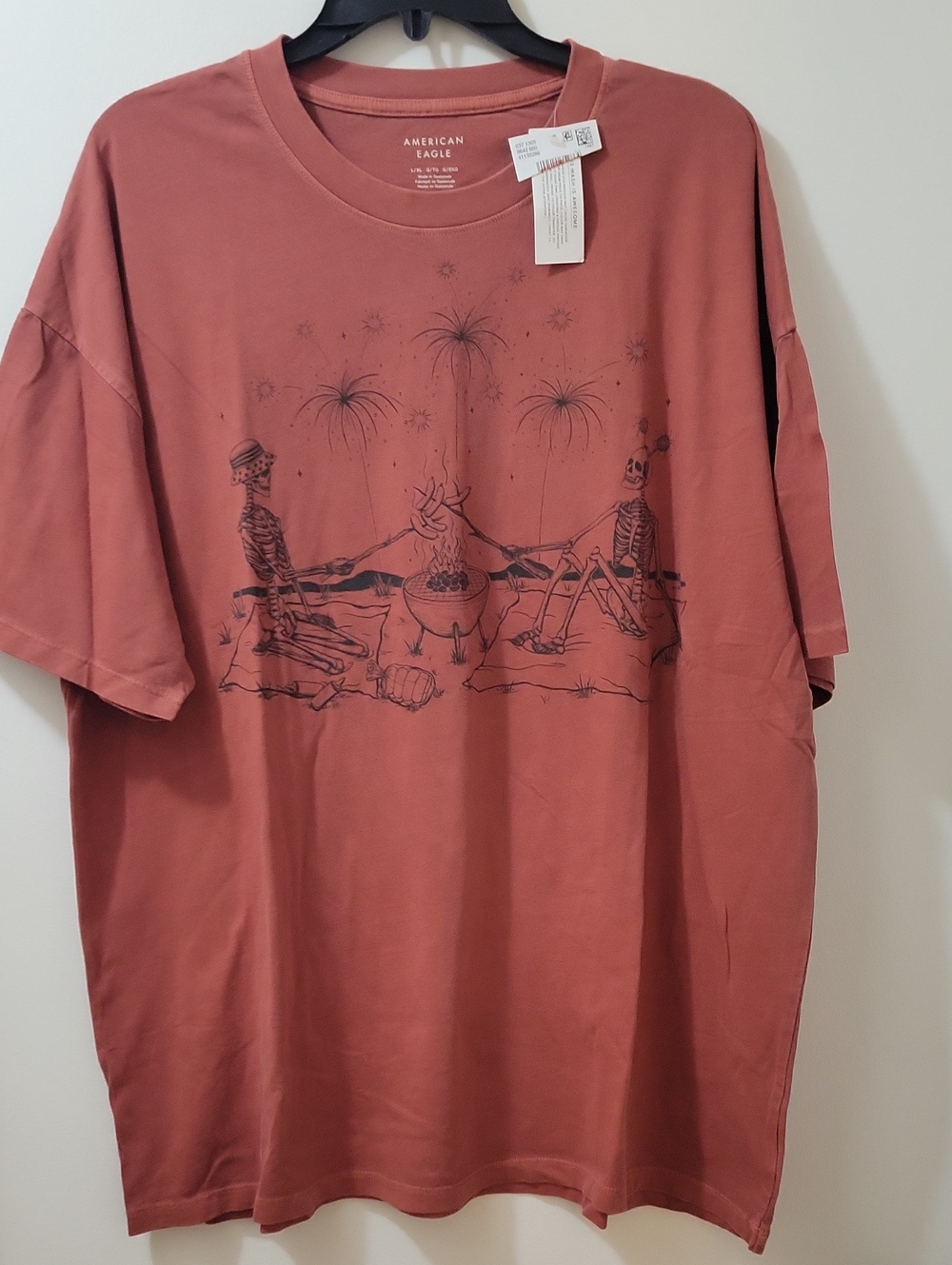 American Eagle Outfitters Rust Graphic Short Sleeve Tee
